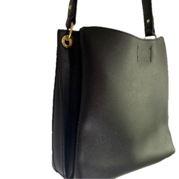 Nanette Lepore Black Shoulder Hobo Bag with Gold Tone Turnlock EUC - Picture 6 of 12